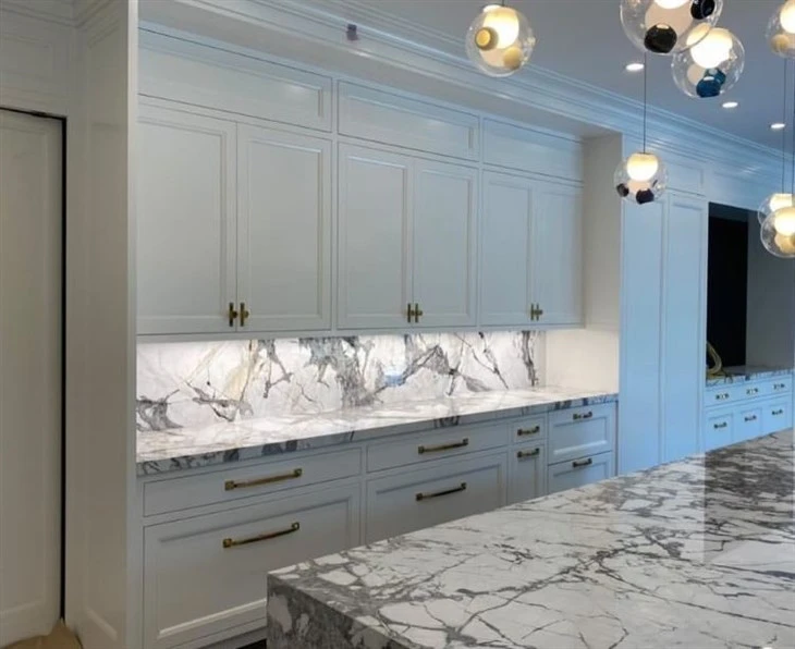 Invisible Grey Marble countertop wall