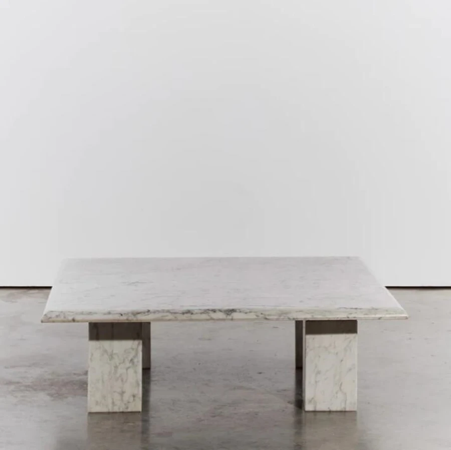 Carrara salongbord i hvit marmor