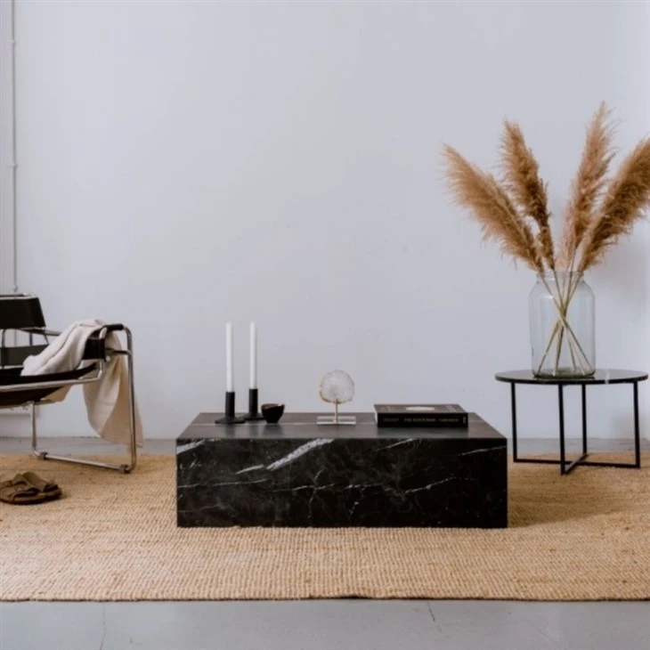 Nero Marquina Marble Block Coffee Table