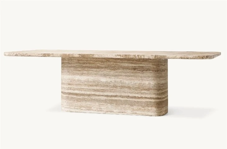 Roman Travertine Marble Dining Table