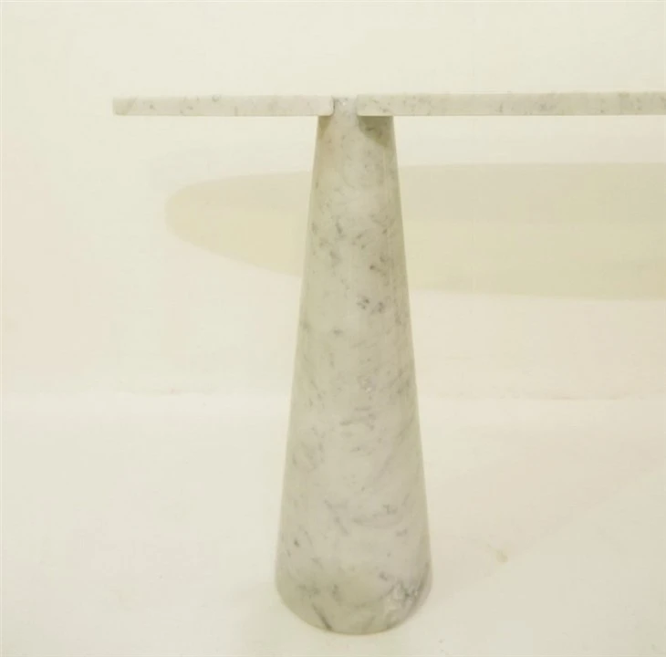 White Home Oval Console Marble Coffee Table